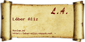 Léber Aliz névjegykártya